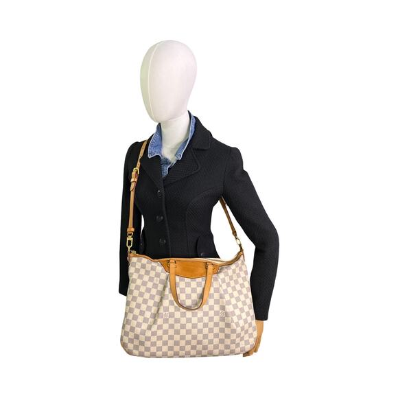 Louis Vuitton Siracusa MM Damier Azur Canvas Two Way Bag Tote Crossbody Spain - Picture 4 of 16